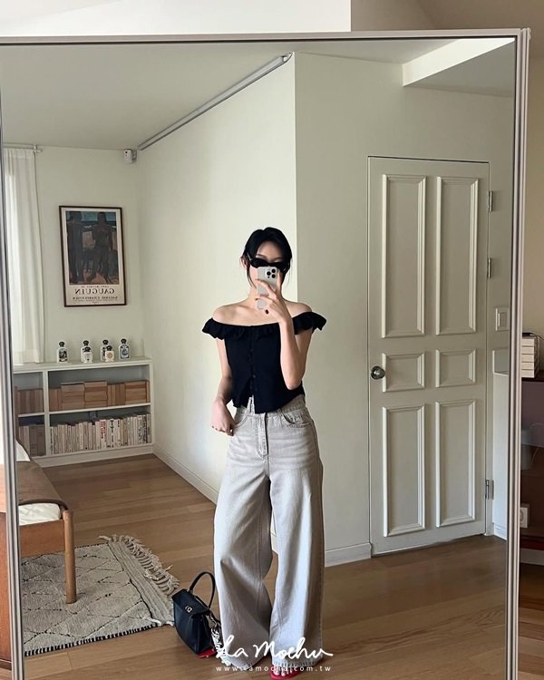 度假薄款高腰牛仔褲(闆娘.花花清單)